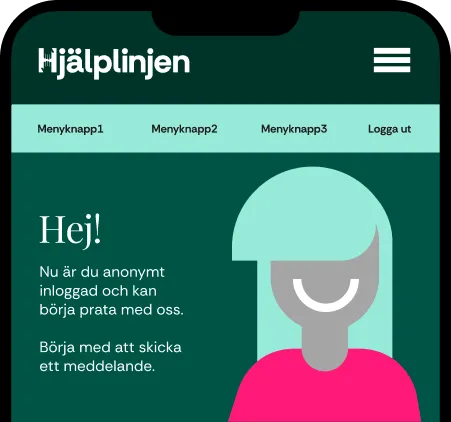 mobiltelefon med Hjälplinjen